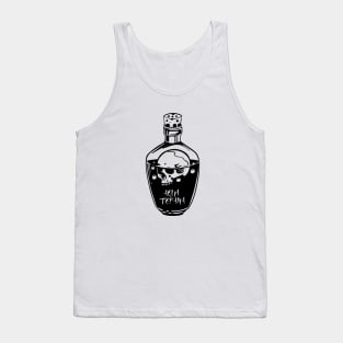 Skull in a bottle black and white typography style Tank Top